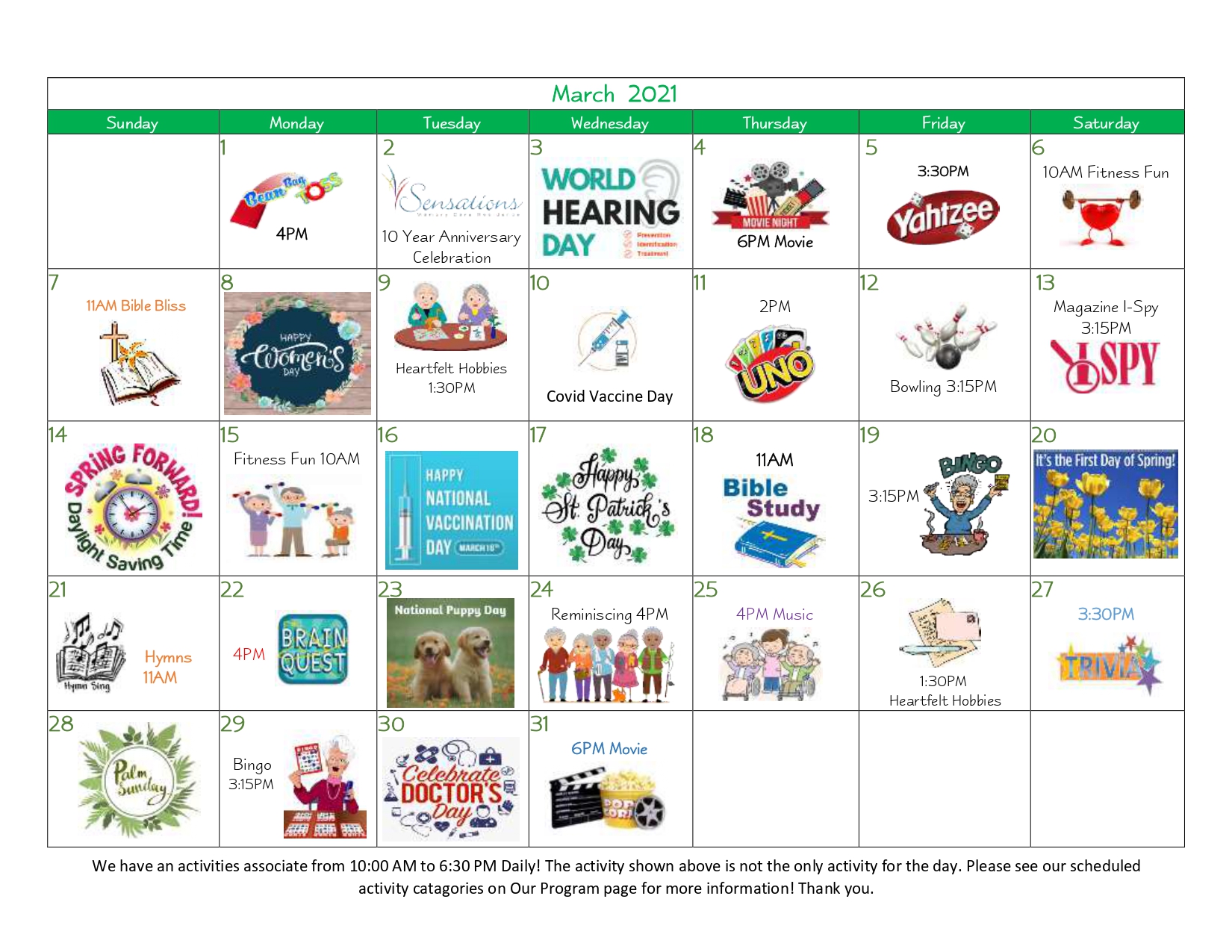Activities Calendar Sensations Memory Care Residence Sensations Activities Calendar Sensations Memory Care Residence Sensations